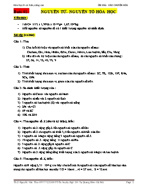Giáo án Bồi dưỡng học sinh giỏi Hóa học 8 - Buổi 1, 2, 3 Hệ thống bài tập